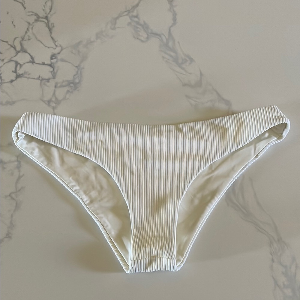 Frankie’s Bikini. Size small. White ribbed.
